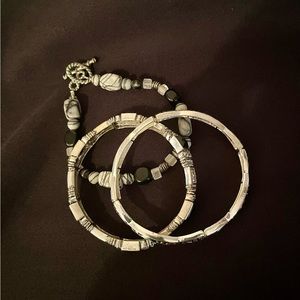 Three stackable bracelets